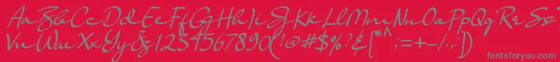 Basella Font – Gray Fonts on Red Background