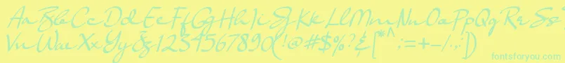 Basella-Schriftart – Grüne Schriften auf gelbem Hintergrund