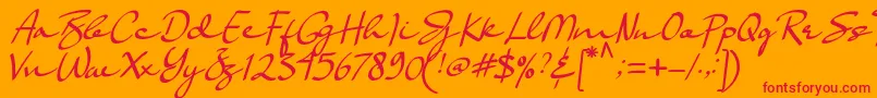 Basella Font – Red Fonts on Orange Background