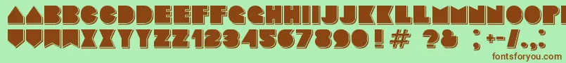 Basenglah Shadow-Schriftart – Braune Schriften auf grünem Hintergrund