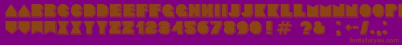 フォントBasenglah Shadow – 紫色の背景に茶色のフォント