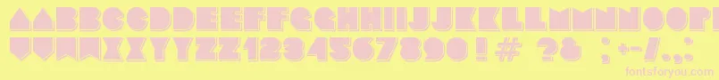 Czcionka Basenglah Shadow – różowe czcionki na żółtym tle