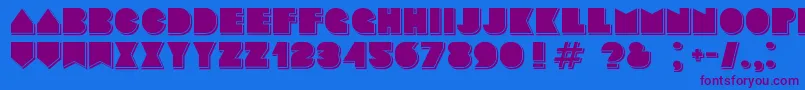 Basenglah Shadow Font – Purple Fonts on Blue Background