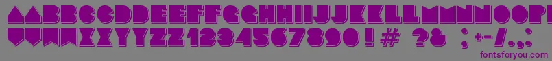 フォントBasenglah Shadow – 紫色のフォント、灰色の背景