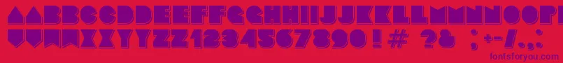 Basenglah Shadow Font – Purple Fonts on Red Background
