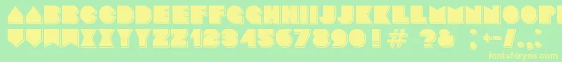 Weitere Informationen zur Basenglah Shadow-Schriftart Basenglah Shadow-Schriftart – Gelbe Schriften auf grünem Hintergrund
