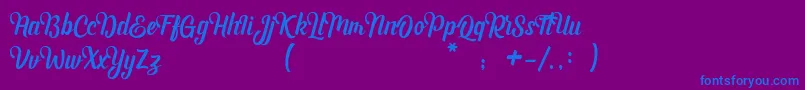 Bashira Demo Font – Blue Fonts on Purple Background