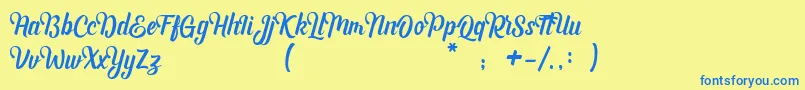 Bashira Demo Font – Blue Fonts on Yellow Background