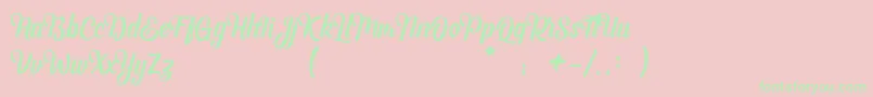 Bashira Demo Font – Green Fonts on Pink Background