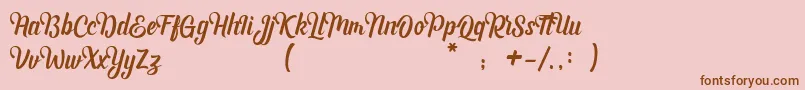 Bashira Demo Font – Brown Fonts on Pink Background