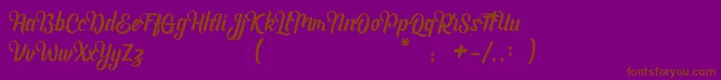 Bashira Demo Font – Brown Fonts on Purple Background