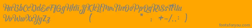 Bashira Demo-Schriftart – Graue Schriften auf orangefarbenem Hintergrund