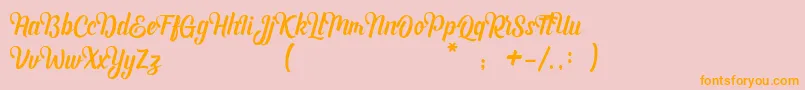 Bashira Demo Font – Orange Fonts on Pink Background