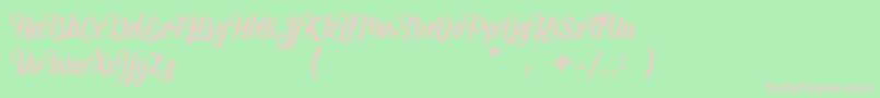 Bashira Demo Font – Pink Fonts on Green Background