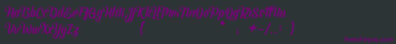 Шрифт Bashira Demo – фиолетовые шрифты на чёрном фоне