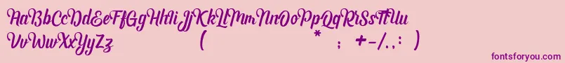 Bashira Demo Font – Purple Fonts on Pink Background