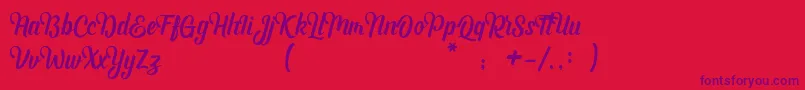 Bashira Demo Font – Purple Fonts on Red Background