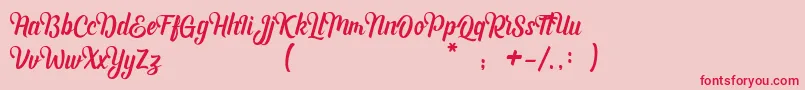 Bashira Demo Font – Red Fonts on Pink Background