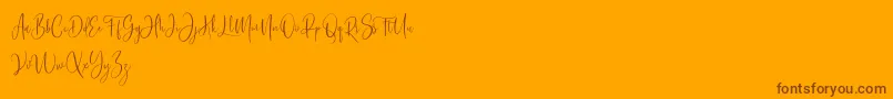 Bashira Free-Schriftart – Braune Schriften auf orangefarbenem Hintergrund