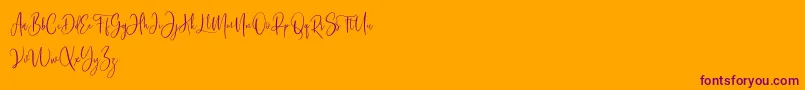 Bashira Free Font – Purple Fonts on Orange Background