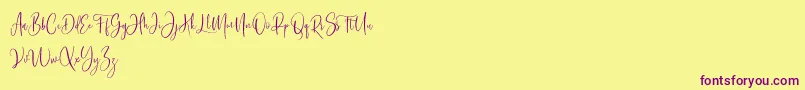 Bashira Free Font – Purple Fonts on Yellow Background