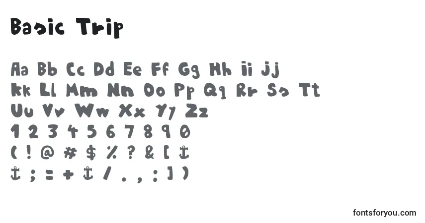 A fonte Basic Trip – alfabeto, números, caracteres especiais