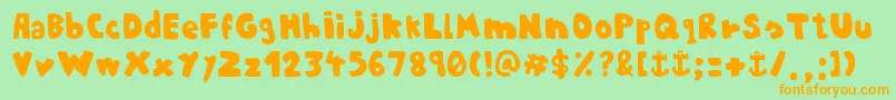 Basic Trip Font – Orange Fonts on Green Background