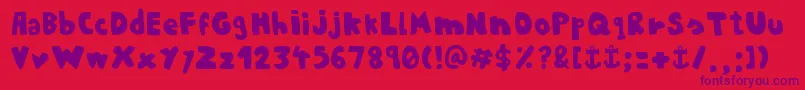 Basic Trip Font – Purple Fonts on Red Background