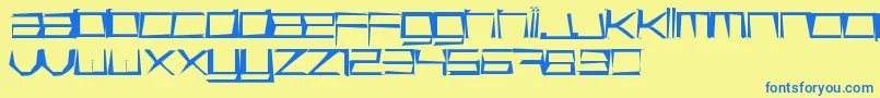 Basica Cartoon Free promo Font – Blue Fonts on Yellow Background