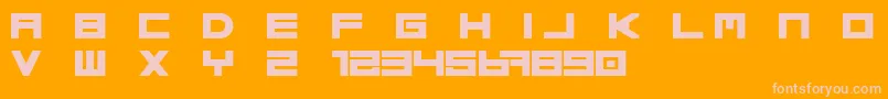 Basica regular update Free-Schriftart – Rosa Schriften auf orangefarbenem Hintergrund