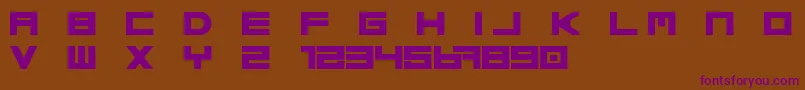 Basica regular update Free-Schriftart – Violette Schriften auf braunem Hintergrund