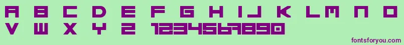 Basica regular update Free Font – Purple Fonts on Green Background
