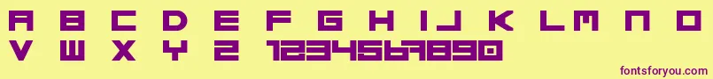 Basica regular update Free Font – Purple Fonts on Yellow Background