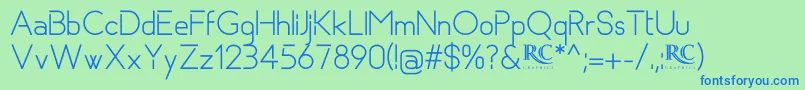 Basicaline NonCommercial Font – Blue Fonts on Green Background