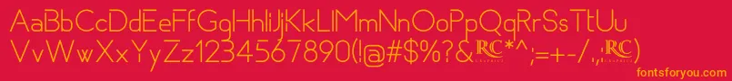 Basicaline NonCommercial Font – Orange Fonts on Red Background