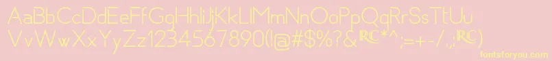 Basicaline NonCommercial Font – Yellow Fonts on Pink Background