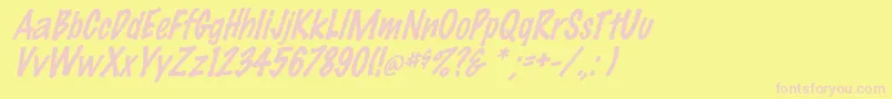 FeltmarkItalic Font – Pink Fonts on Yellow Background