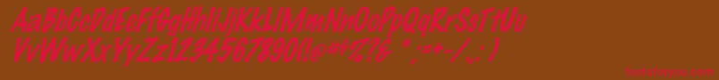 FeltmarkItalic Font – Red Fonts on Brown Background
