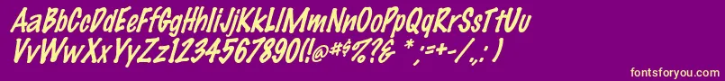 FeltmarkItalic Font – Yellow Fonts on Purple Background