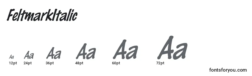 Größen der Schriftart FeltmarkItalic