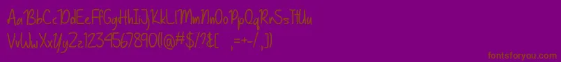 Fonte Basically Yes   – fontes marrons em um fundo roxo