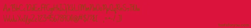 fuente Basically Yes   – Fuentes Marrones Sobre Fondo Rojo