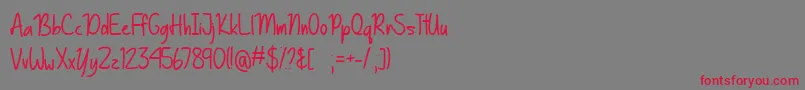 Basically Yes  -Schriftart – Rote Schriften auf grauem Hintergrund