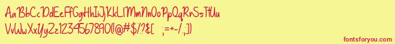 Шрифт Basically Yes   – красные шрифты на жёлтом фоне