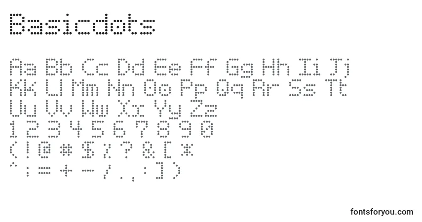 Czcionka Basicdots (120782) – alfabet, cyfry, specjalne znaki