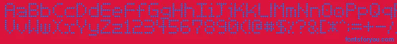 Basicdots-fontti – siniset fontit punaisella taustalla