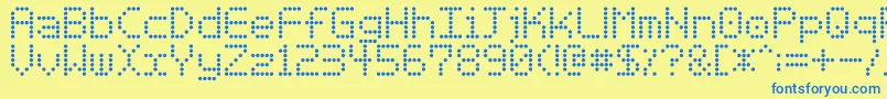 Шрифт Basicdots – синие шрифты на жёлтом фоне