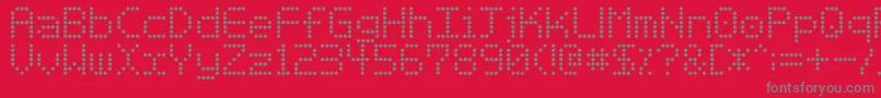 Basicdots Font – Gray Fonts on Red Background