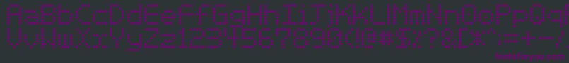 Basicdots-Schriftart – Violette Schriften auf schwarzem Hintergrund
