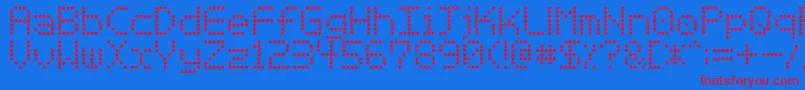 Basicdots Font – Red Fonts on Blue Background